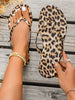 Women Flat Flip Flops Thong Sandals, Woven Roman Style Open Toe Slippers For Spring Summer Outdoor, French Leopard Print, Beach, Formal, Vacation