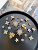 20pcs Gold Sun, Bow, Heart, Star ABS Resin Shoe Charms, Removable DIY Shoe Decorations - Personalized Footwear Style
